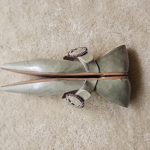 Zara Sz 39 Elegant Green Mary Jane Shoes - Picture 3 of 3